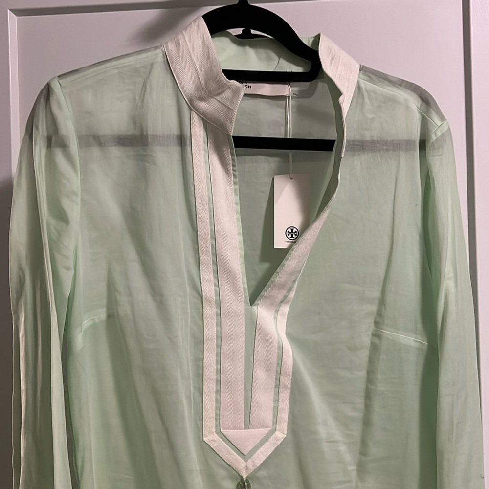 NWT Tori Burch mint tunic (includes shopping bag)